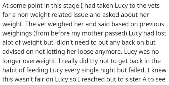 And OP found that he really couldn't care for Lucy properly anymore