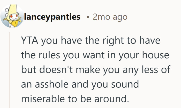 House rules may be allowed, but the delivery left a sour aftertaste.