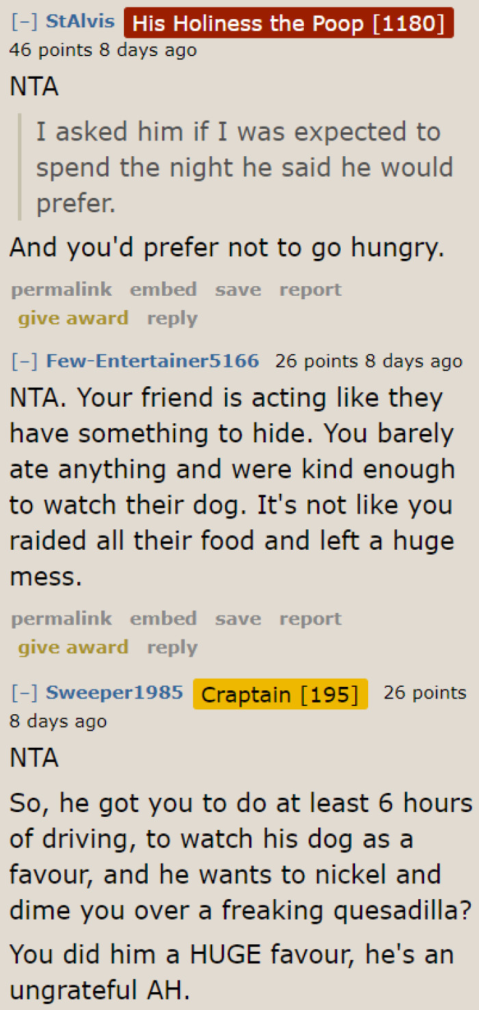 Why Can't the Dog Owner Spare the OP a Quesadilla?