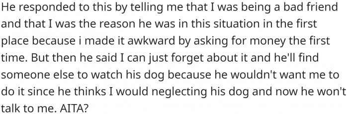 OP then got accused of being a bad friend