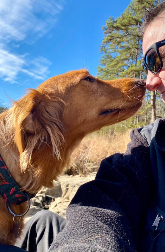 9. "I boop my dog's nose, and sometimes she boops back."