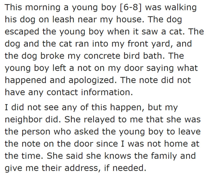 All he saw was a note. But his neighbor witnessed what happened.