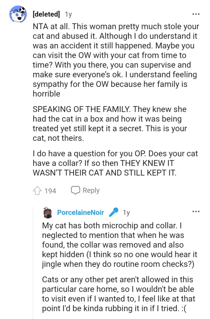 They knew she had the cat in a box