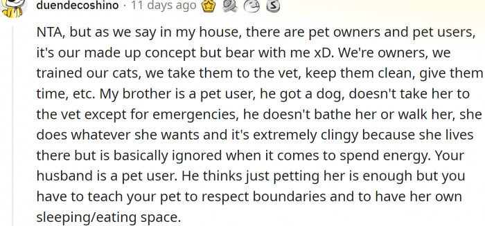 There are pet owners and pet users...