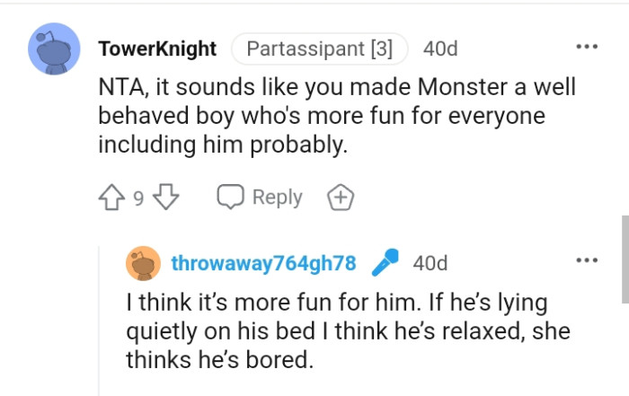 It sounds like the dog made a well-behaved boy.