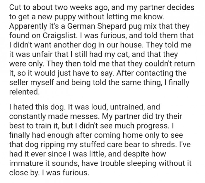 My partner did try their best to train it