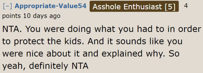 Redditors Agree That She Did the Right Thing.