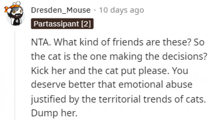 Ending a relationship because of a cat