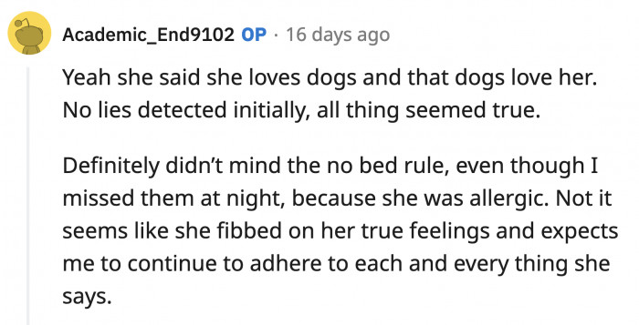 I wonder if OP ever tried to say no to their girlfriend's demands