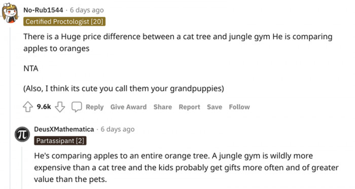 5. Apples and oranges, cats and children...