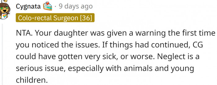 OP’s daughter was given a warning the first time they noticed the issues