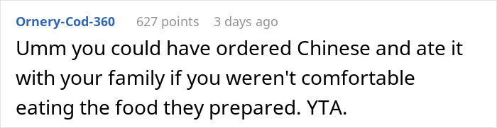 Eating Chinese with the family may have helped