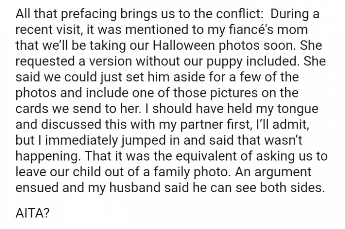 Leaving our child out of a family photo