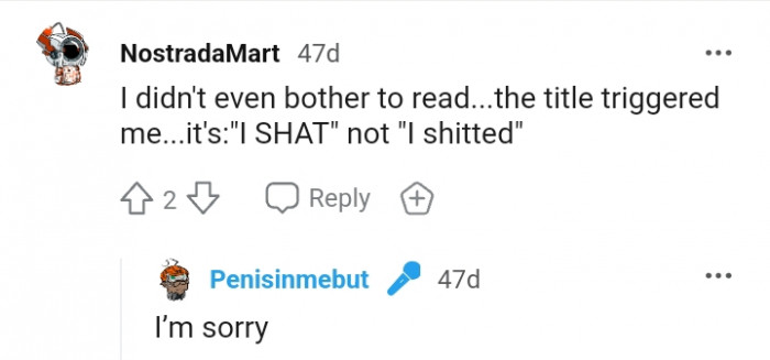 11. The title actually triggered this Redditor