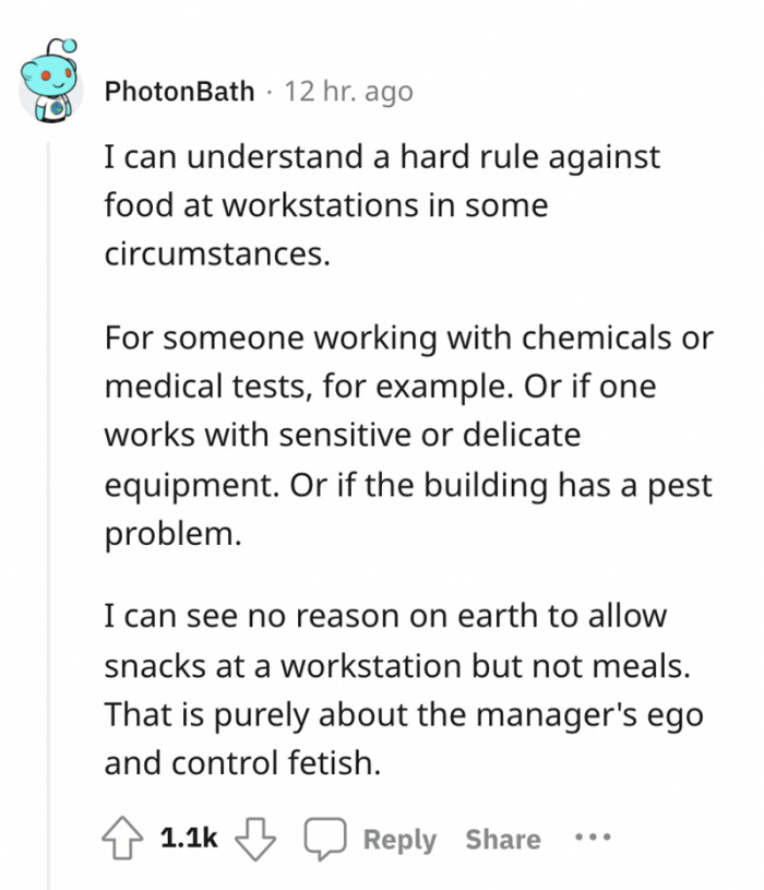 This is purely the Manager's ego and control fetish