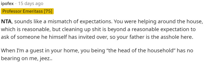 I'd agree that this sounds like a job for the dog owner and nobody else, but clearly the dad didn't expect her to say no.