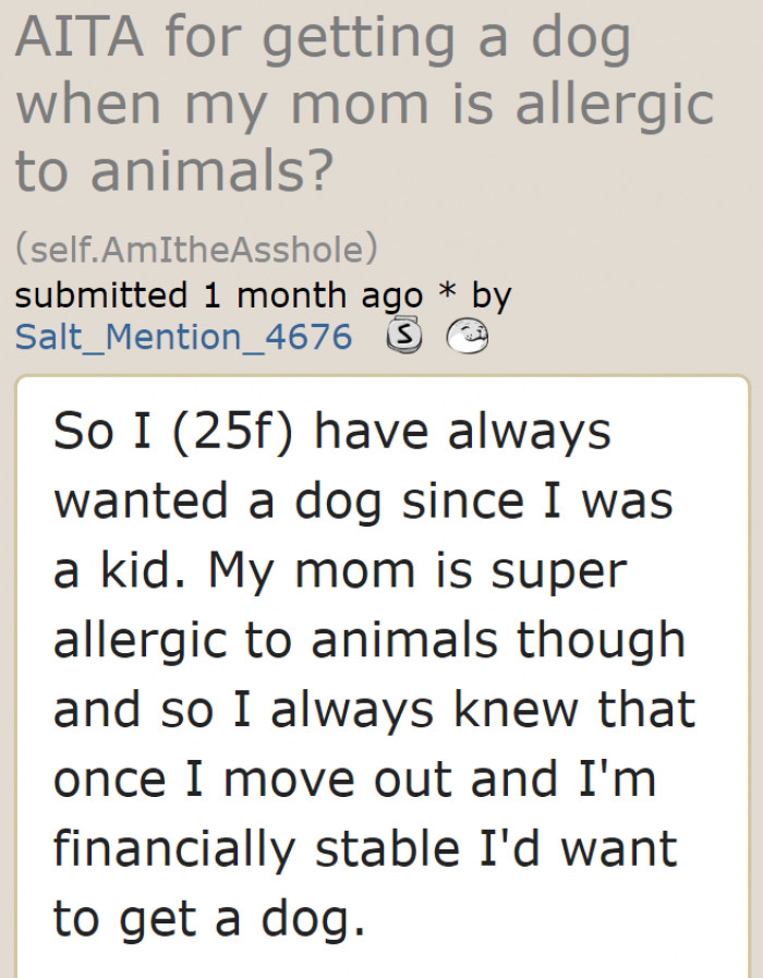 This is only fair. It's her life after all.