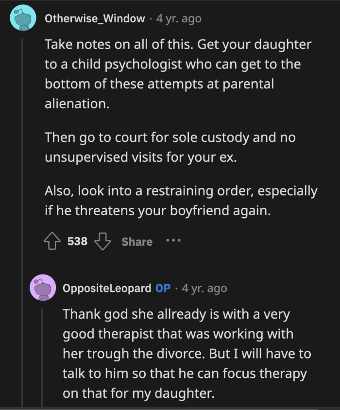 There may be no amicable future for them other than a strict agreement when it comes to co-parenting
