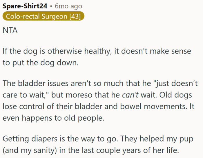 Getting diapers may be a better solution...