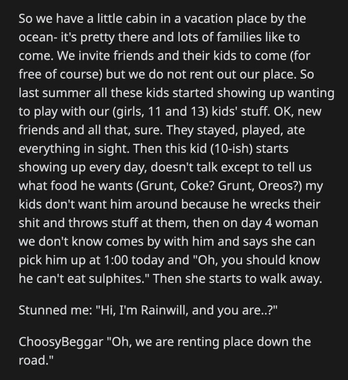 OP pointed to the ocean and explained how unsafe leaving a child alone would be