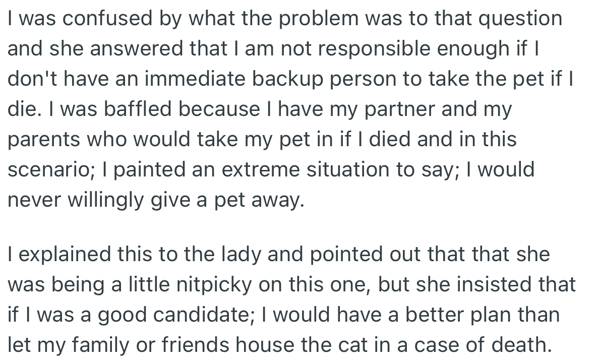 OP could not understand why the reply she provided was wrong; however, she tried to explain her reasoning to the shelter attendant. OP’s explanation was not accepted, which made her even more surprised.