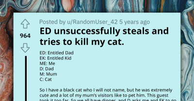 Entitled Dad Tries to Steal Cat for His Entitled Son but Gets Stopped, Attempts to Kill the Cat Instead