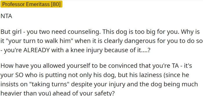 This dog is too big for them - that's clear.