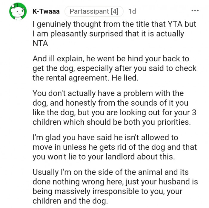 6. You won't lie to your landlord about it