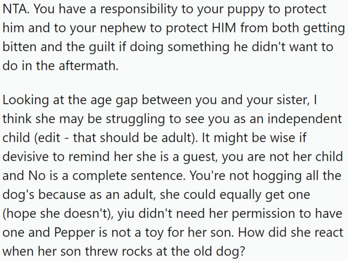 Pepper is not a toy for her son.