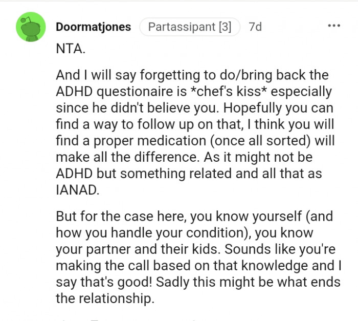 You know your partner and the kids