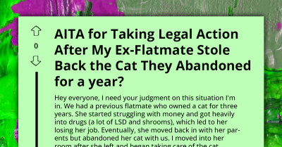 Redditors React As Lady Intends Taking Legal Action Against Her Ex-Flatmate For Stealing Cat 
She Abandoned Years Ago