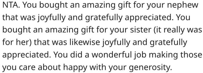 10. Making the people she cares about happy is a good thing.