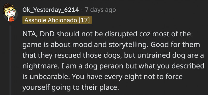 They Should Consider Why OP Was There in the First Place: to Play a Game That Requires Peace