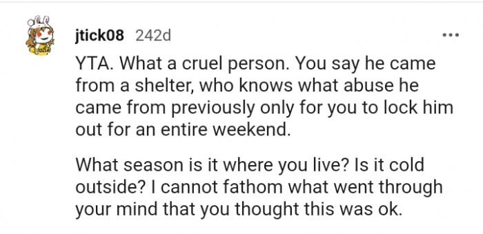 20. The OP is really a cruel person