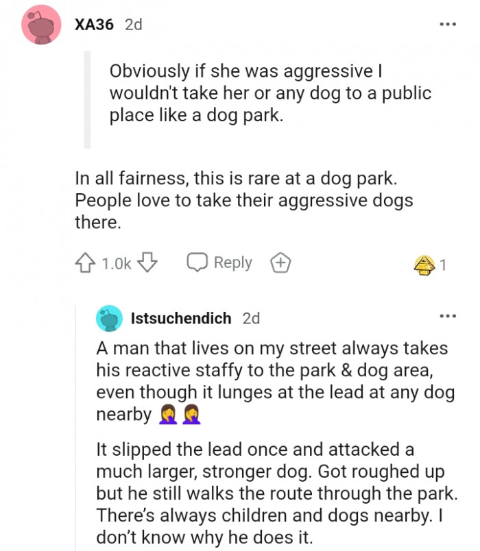 4. This is rare at a dog park