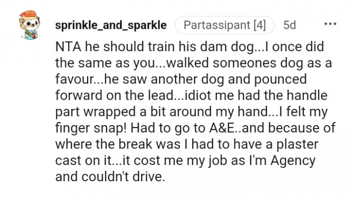 He saw another dog and pounced on the lead