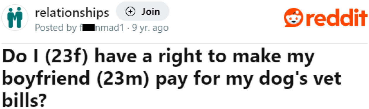 OP decided to turn to the Relationships subreddit for advice on who should foot the bill.