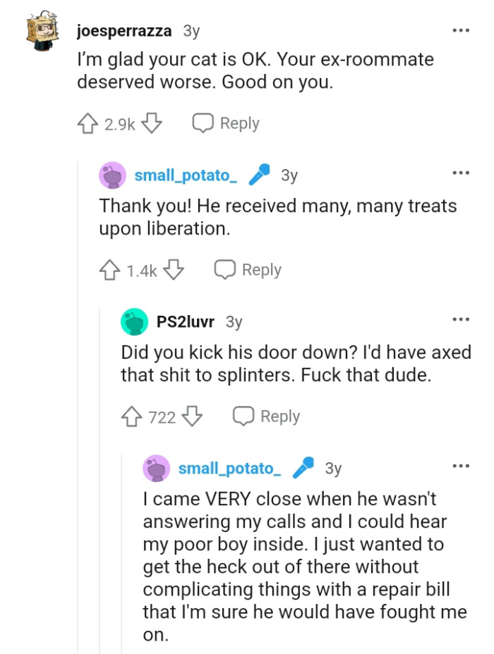 This redditor says that OP's ex-roommate deserved worse than he got