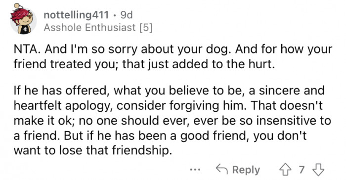 "Consider forgiving him."