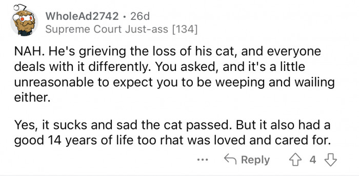 The loss of a pet is a hard thing to deal with.