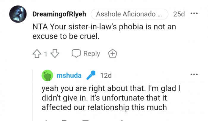 It is not an excuse to be cruel.