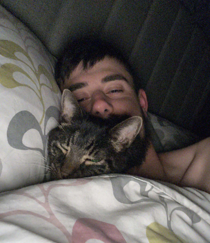 Charlie, a 16-year-old cat, knows how to receive the attention he wants and deserves.