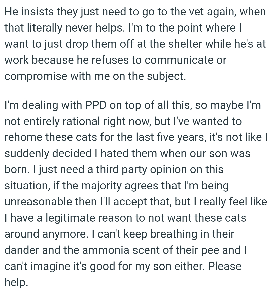 It's Not Like the OP Suddenly Decided She Hated Them When Her Son Was Born