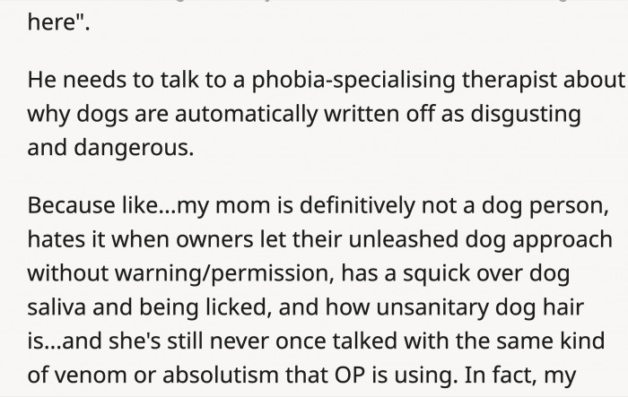 ...aversion to the dog, whether it behaves or not.