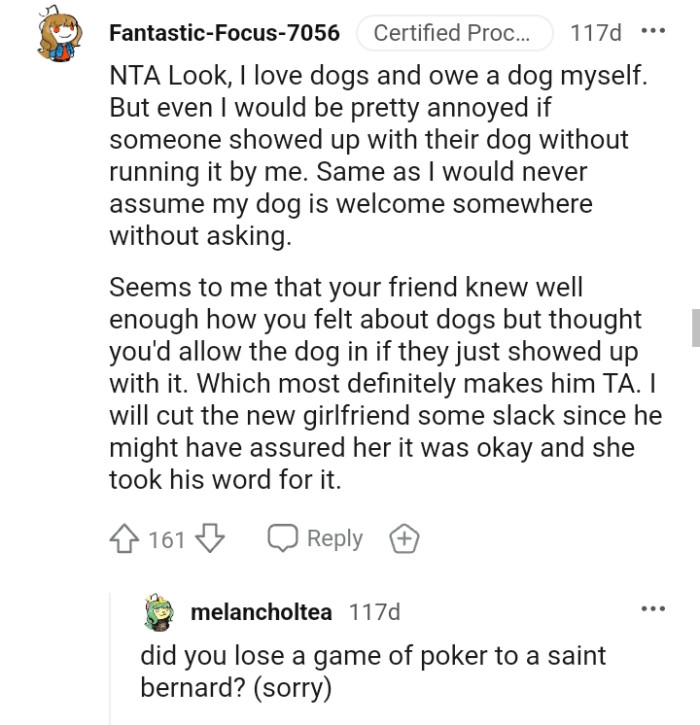 This Redditor would cut the new girlfriend some slack
