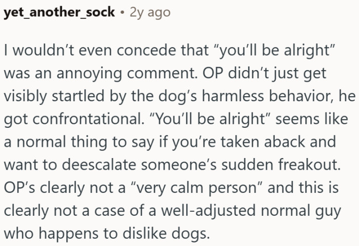 OP’s clearly not a “very calm person”