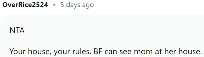 BF can see mom at her house