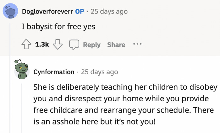 Out of his four sisters, only one of them couldn't respect OP's one reasonable rule