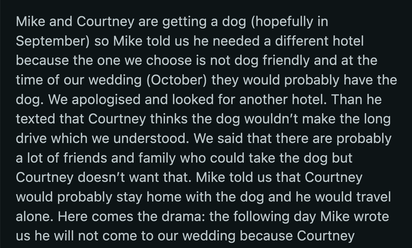 OP's typically stoic fiancé was hurt by his best friend's decision and expressed his feelings to him.