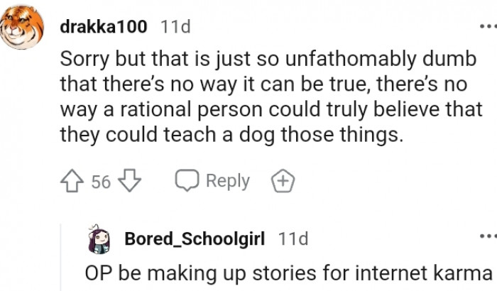 12. This Redditor thinks the OP is making up stories